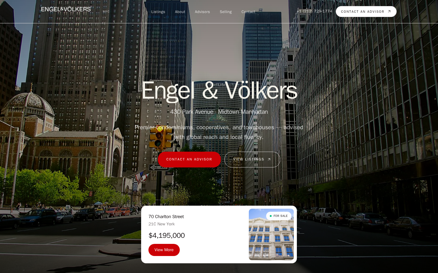 Engel & Völkers New York City website preview