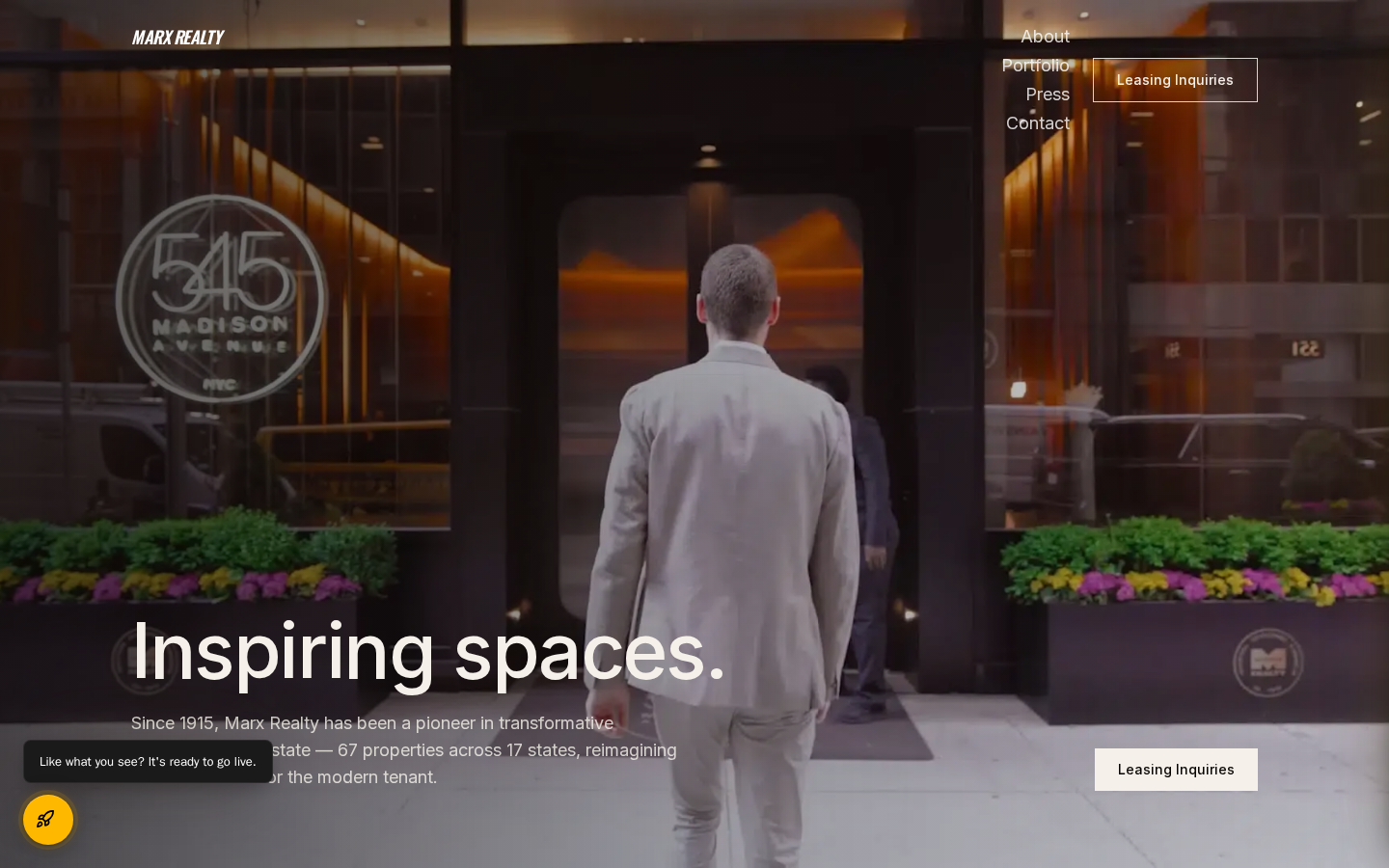 Marx Realty website preview