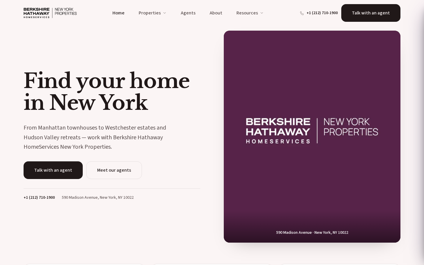 Berkshire Hathaway Homeservices, New York Properties website preview