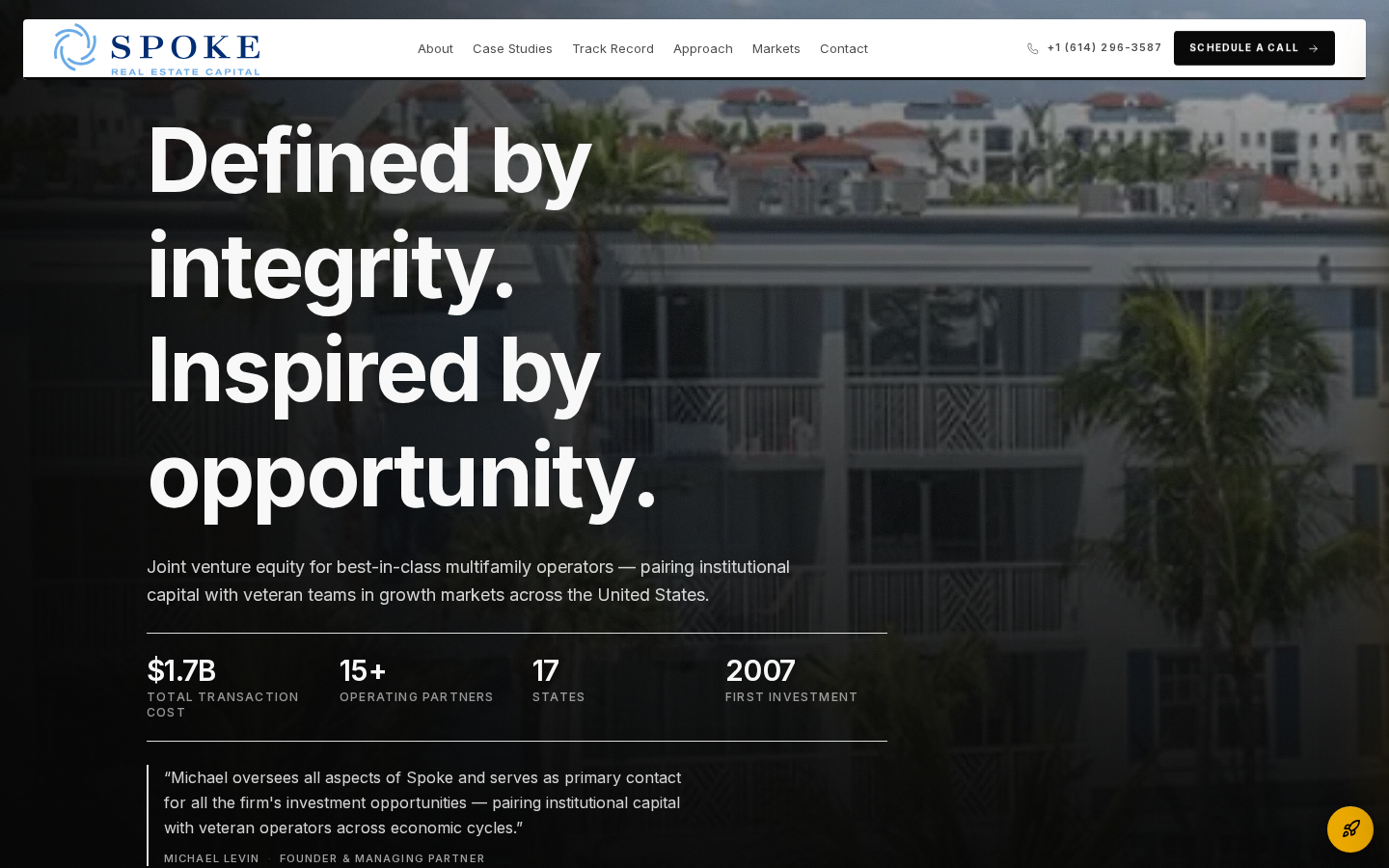 Spoke Real Estate Capital website preview