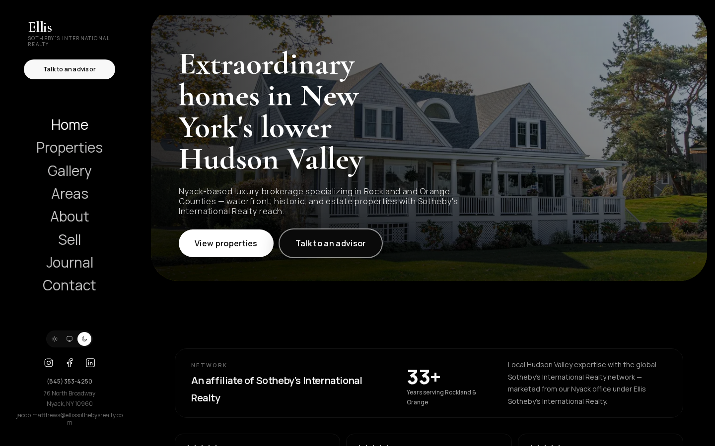 Ellis Sotheby's International Realty website preview