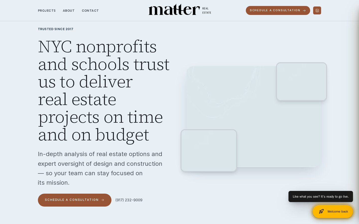 Matter Real Estate website preview