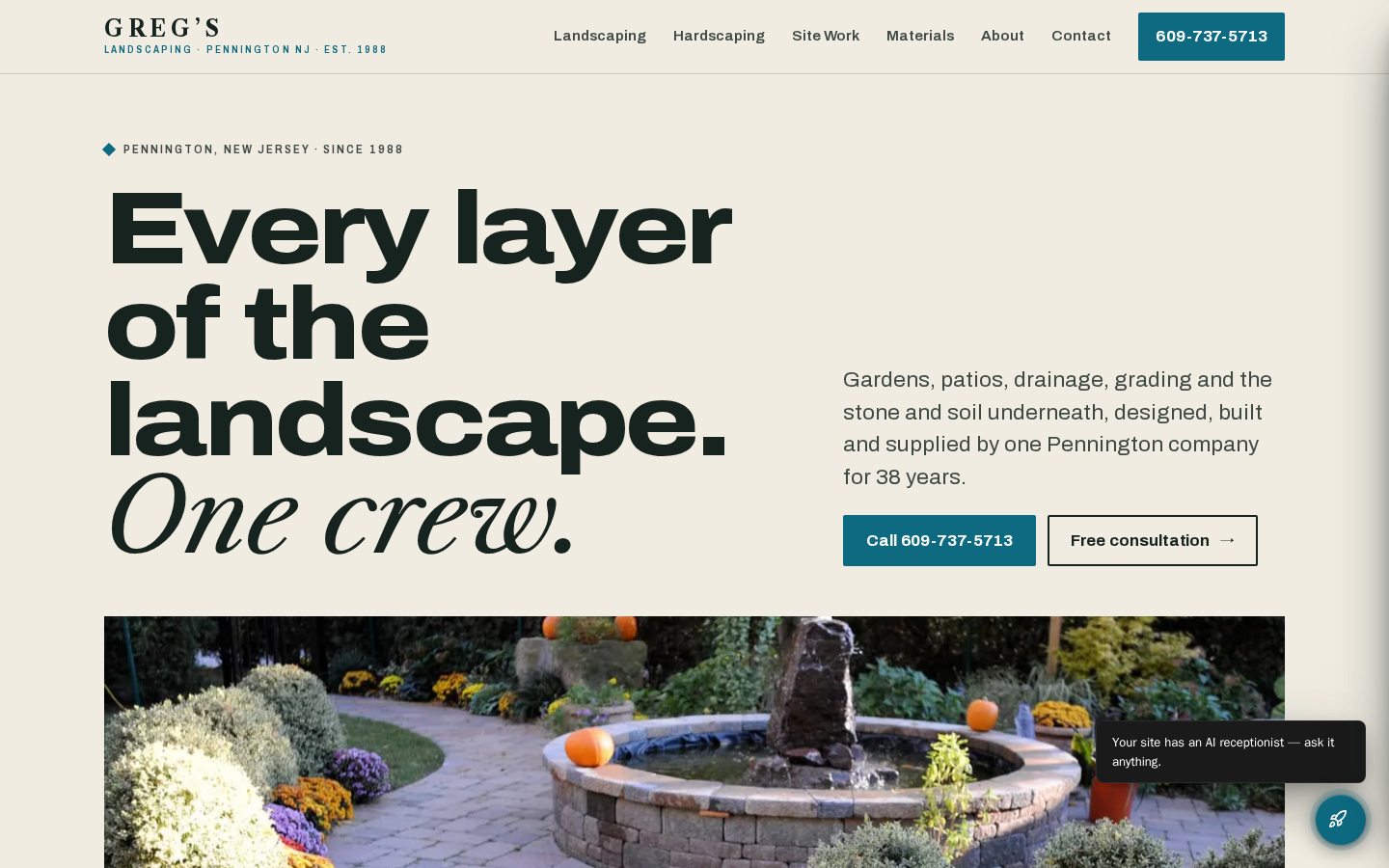 Greg's Landscaping website preview