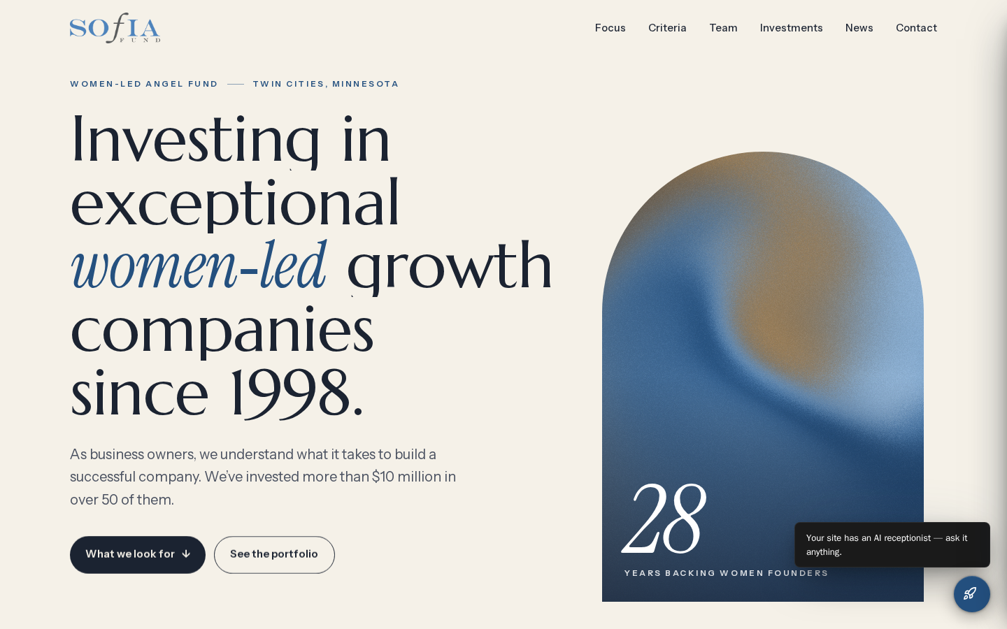 Sofia Fund website preview