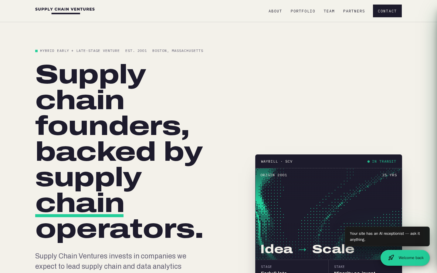Supply Chain Ventures website preview