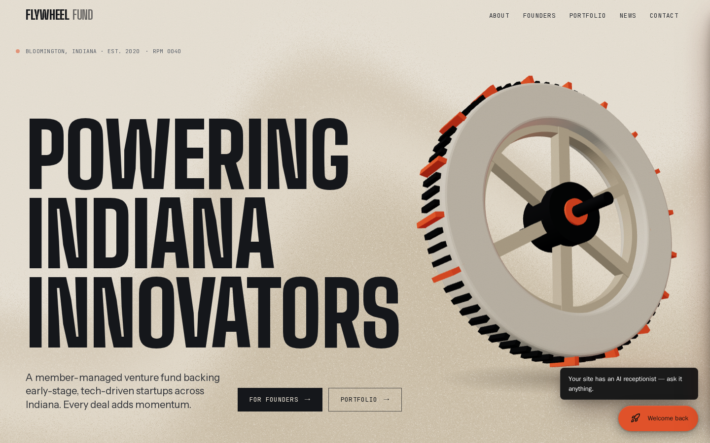 Flywheel Fund website preview