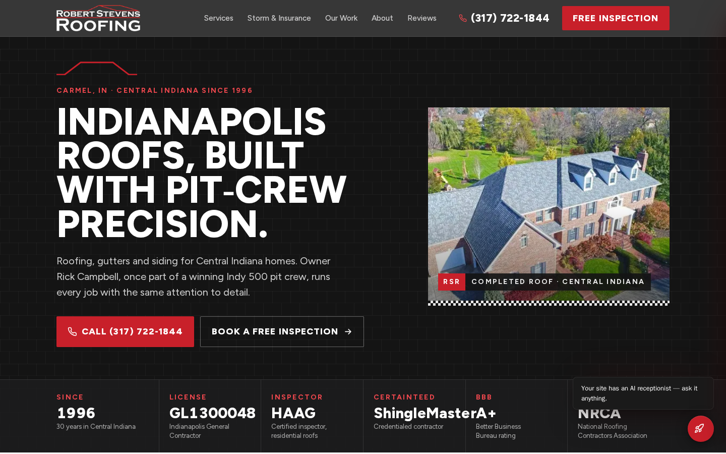 Robert Stevens Roofing website preview