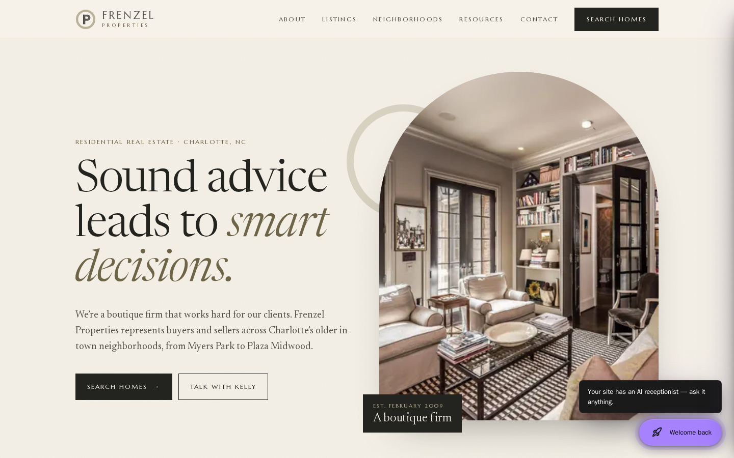 Frenzel Properties website preview