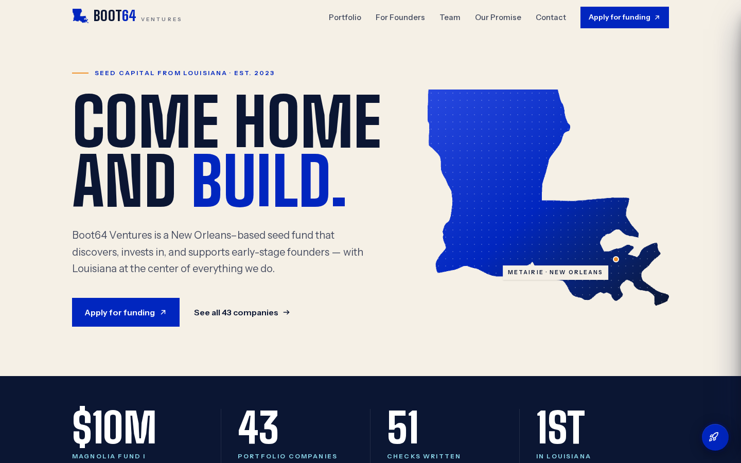 Boot64 Ventures website preview