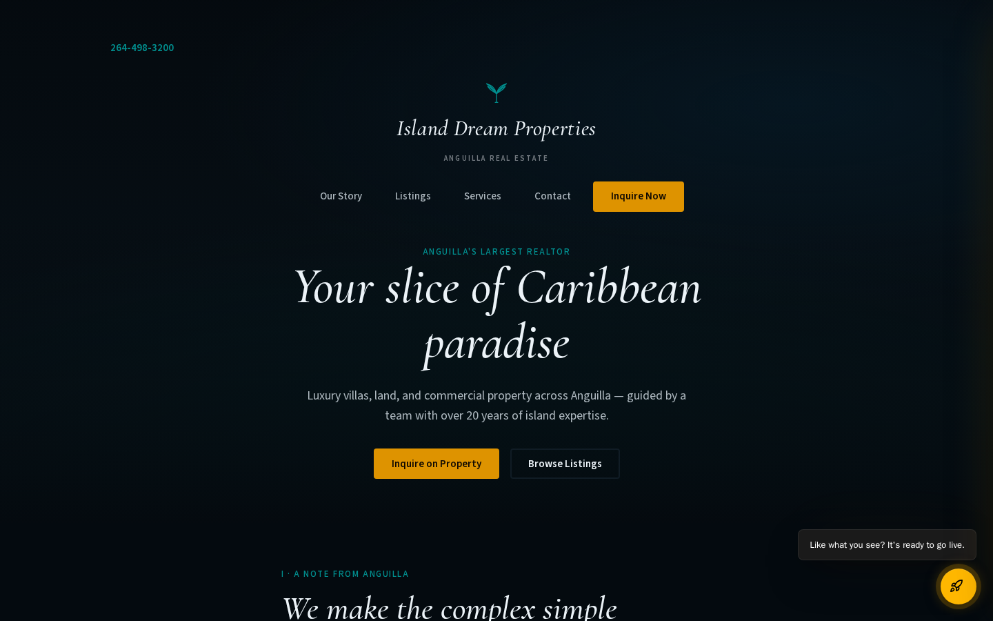 Island Dream Properties website preview