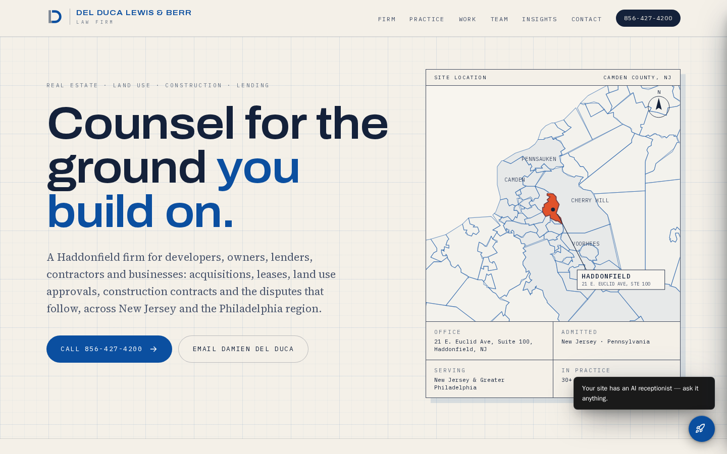 Del Duca Lewis & Berr, LLC website designed and built by DeftPath
