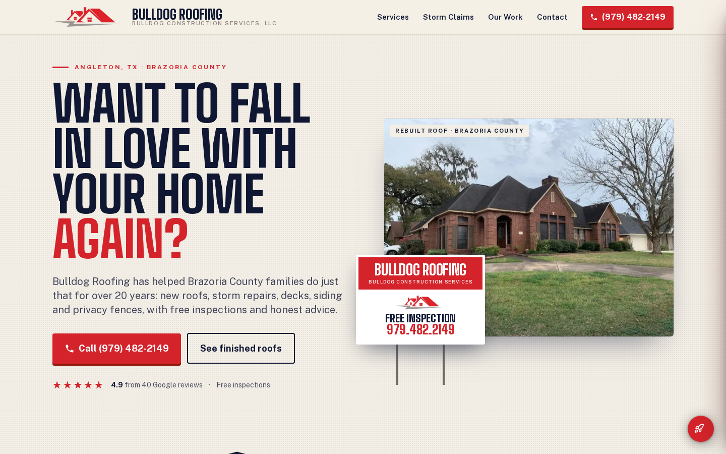 Bulldog Roofing website designed and built by DeftPath