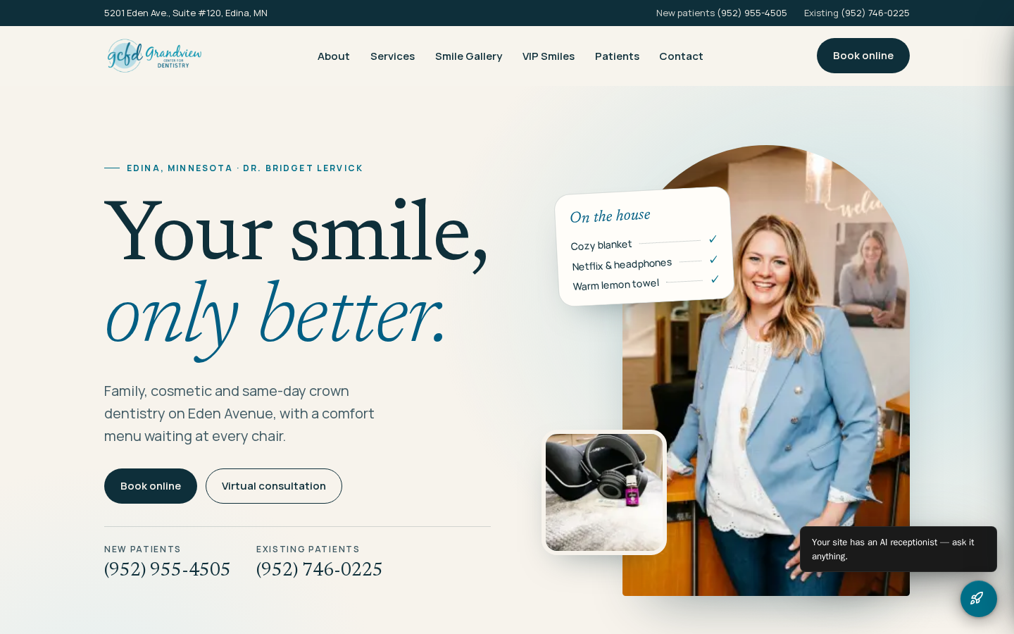 Grandview Center for Dentistry website preview