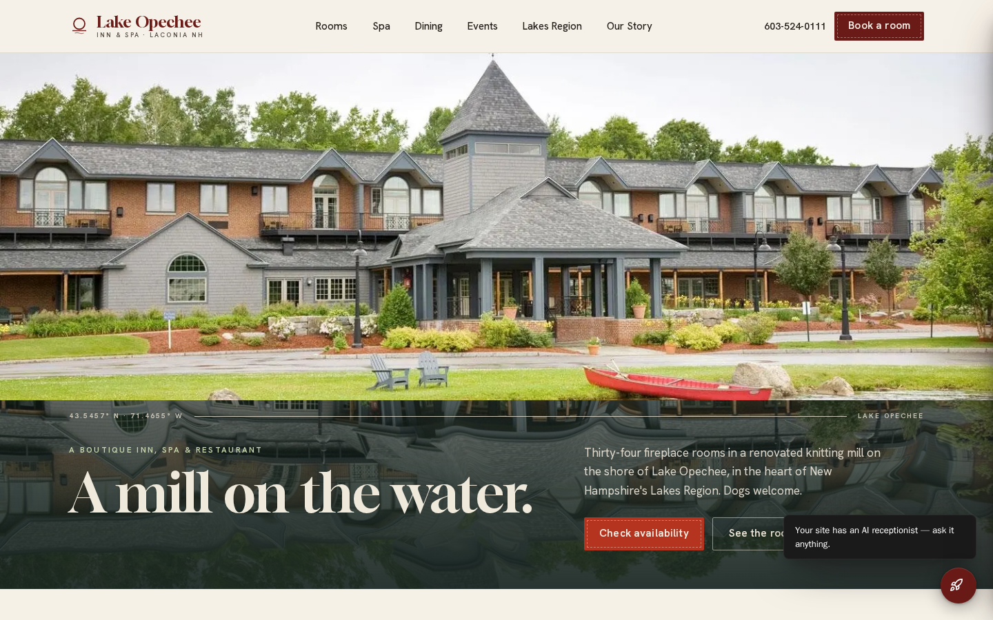 Lake Opechee Inn and Spa website designed and built by DeftPath