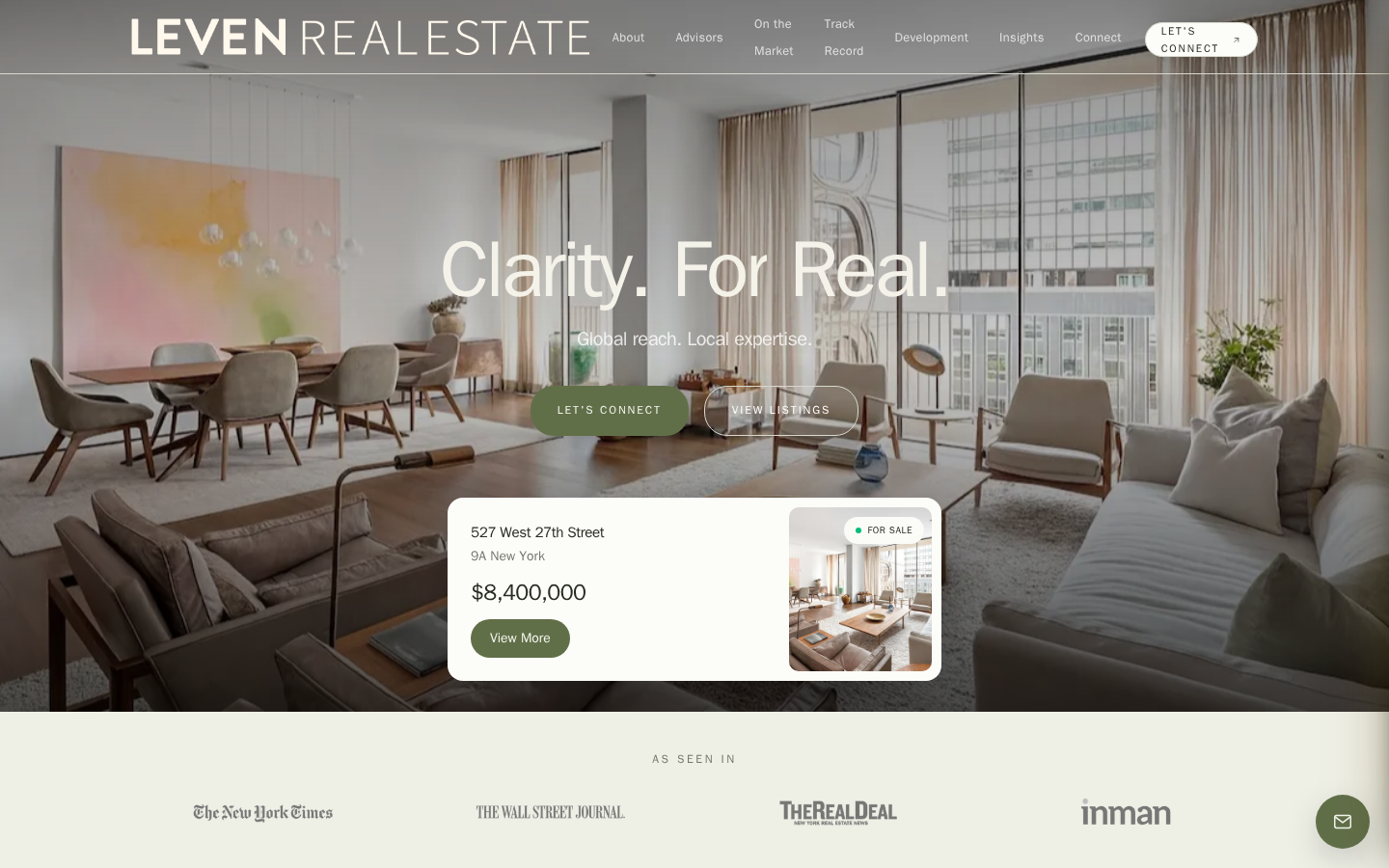 Leven Real Estate website preview
