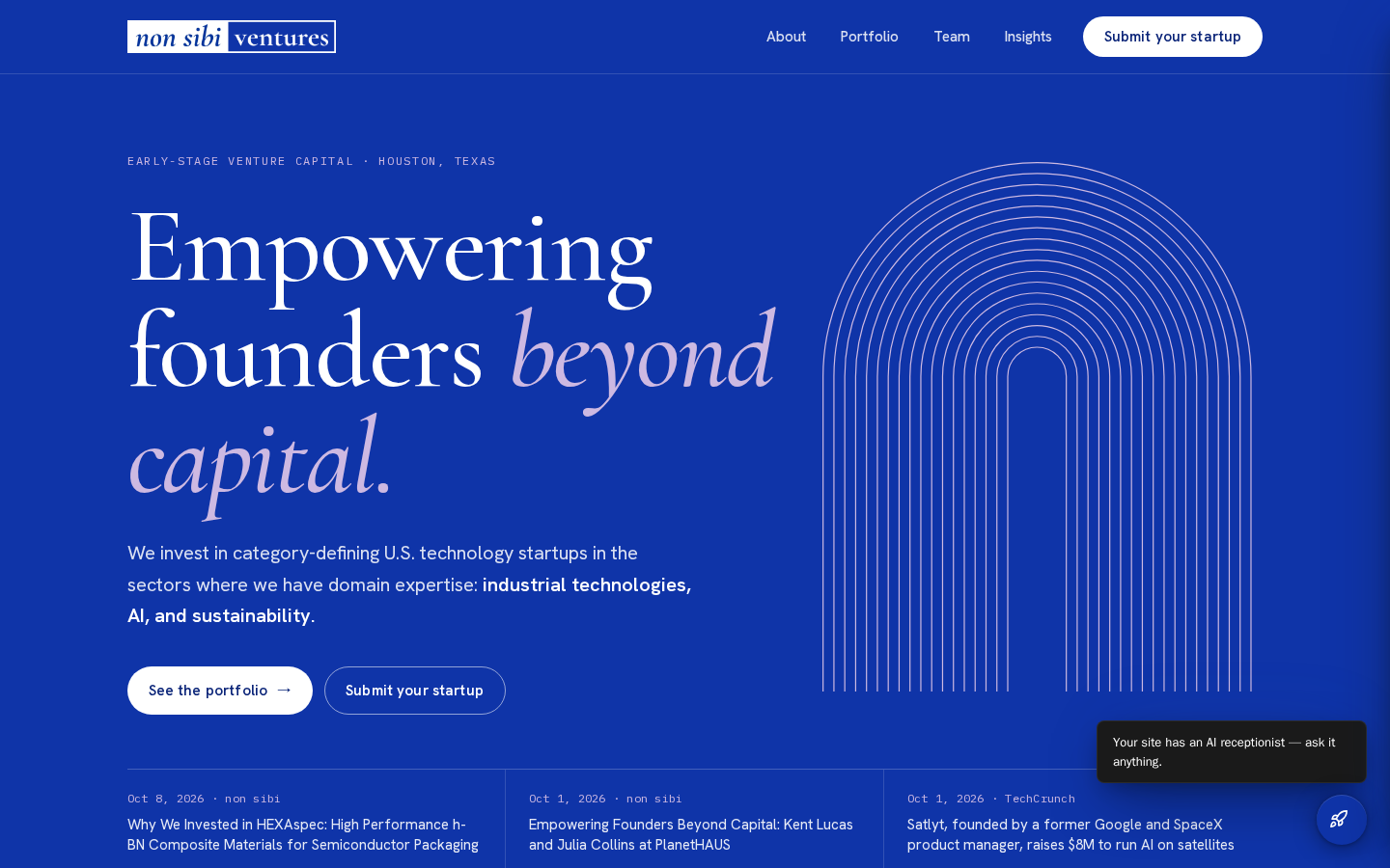 Non Sibi Ventures website preview