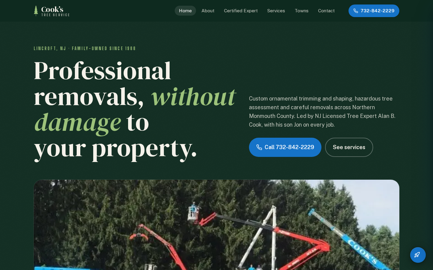 Cook's Tree Service website designed and built by DeftPath