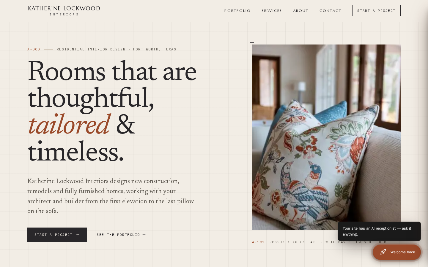 Katherine Lockwood Interiors website preview