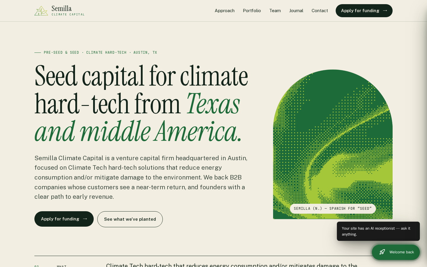 Semilla Climate Capital website preview