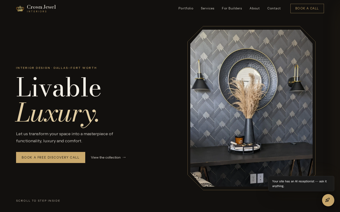 Crown Jewel Interiors website designed and built by DeftPath