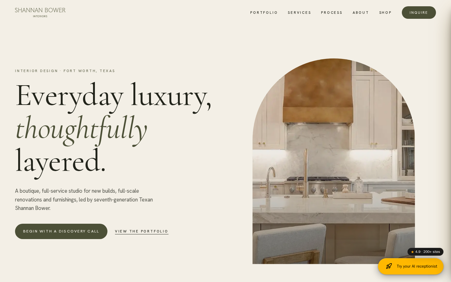 Shannan Bower Interiors website preview