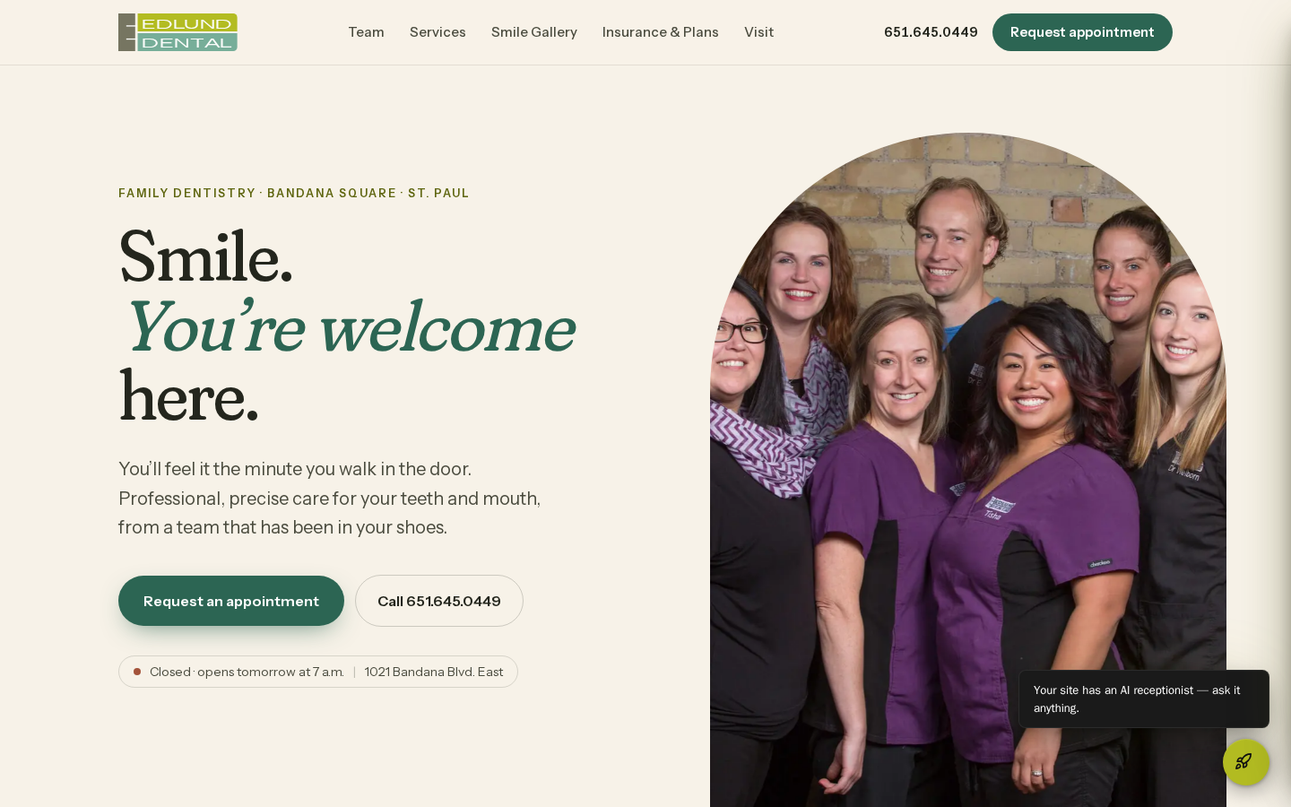 Edlund Dental website preview