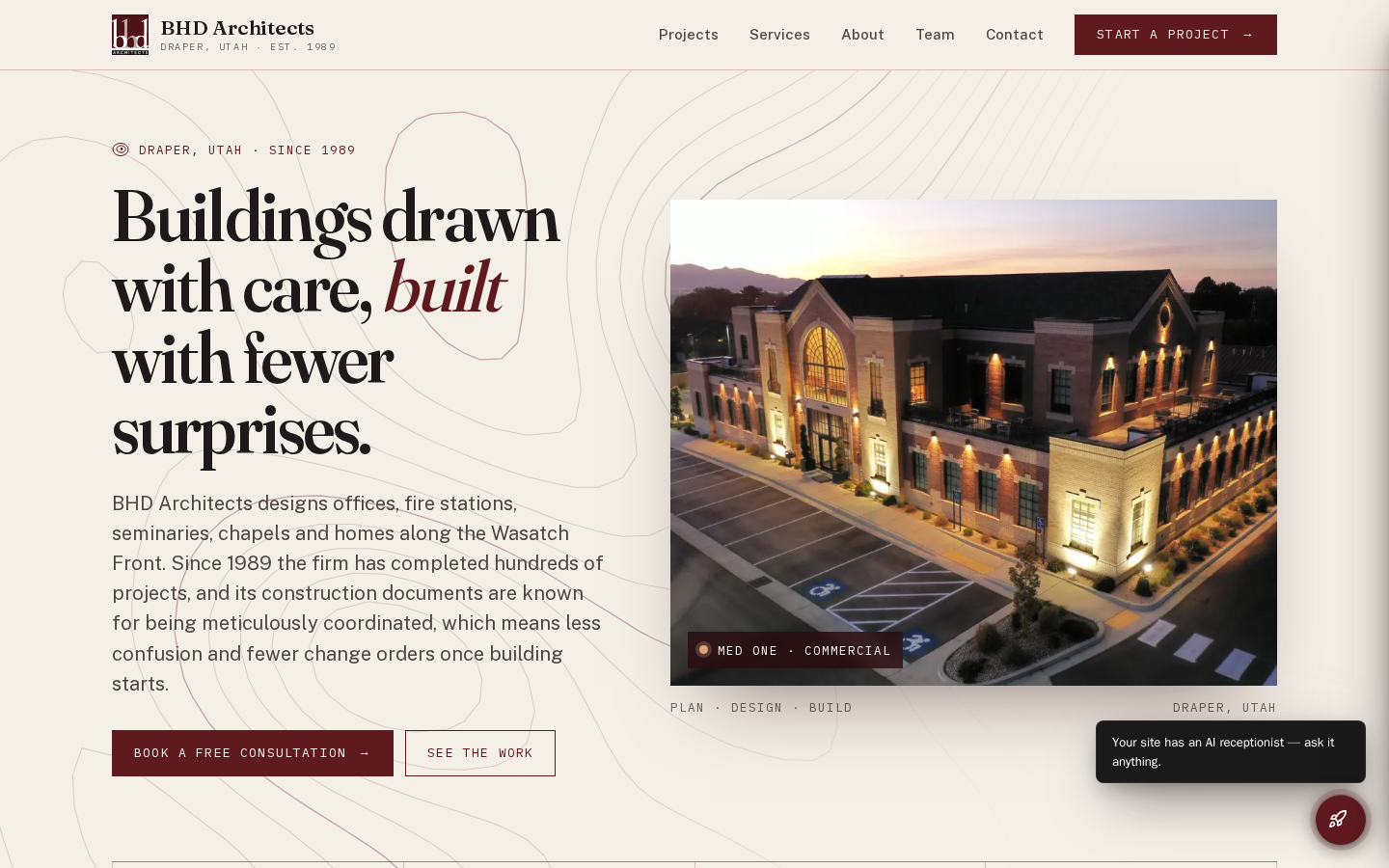 BHD Architects website preview