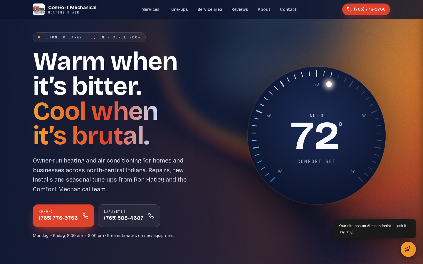 Comfort Mechanical Heating & Air Conditioning website preview