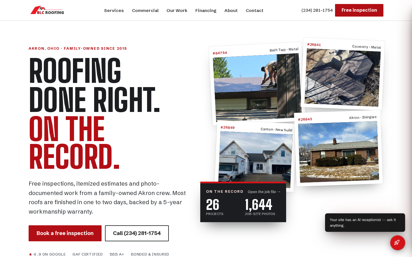 BLC Roofing website designed and built by DeftPath