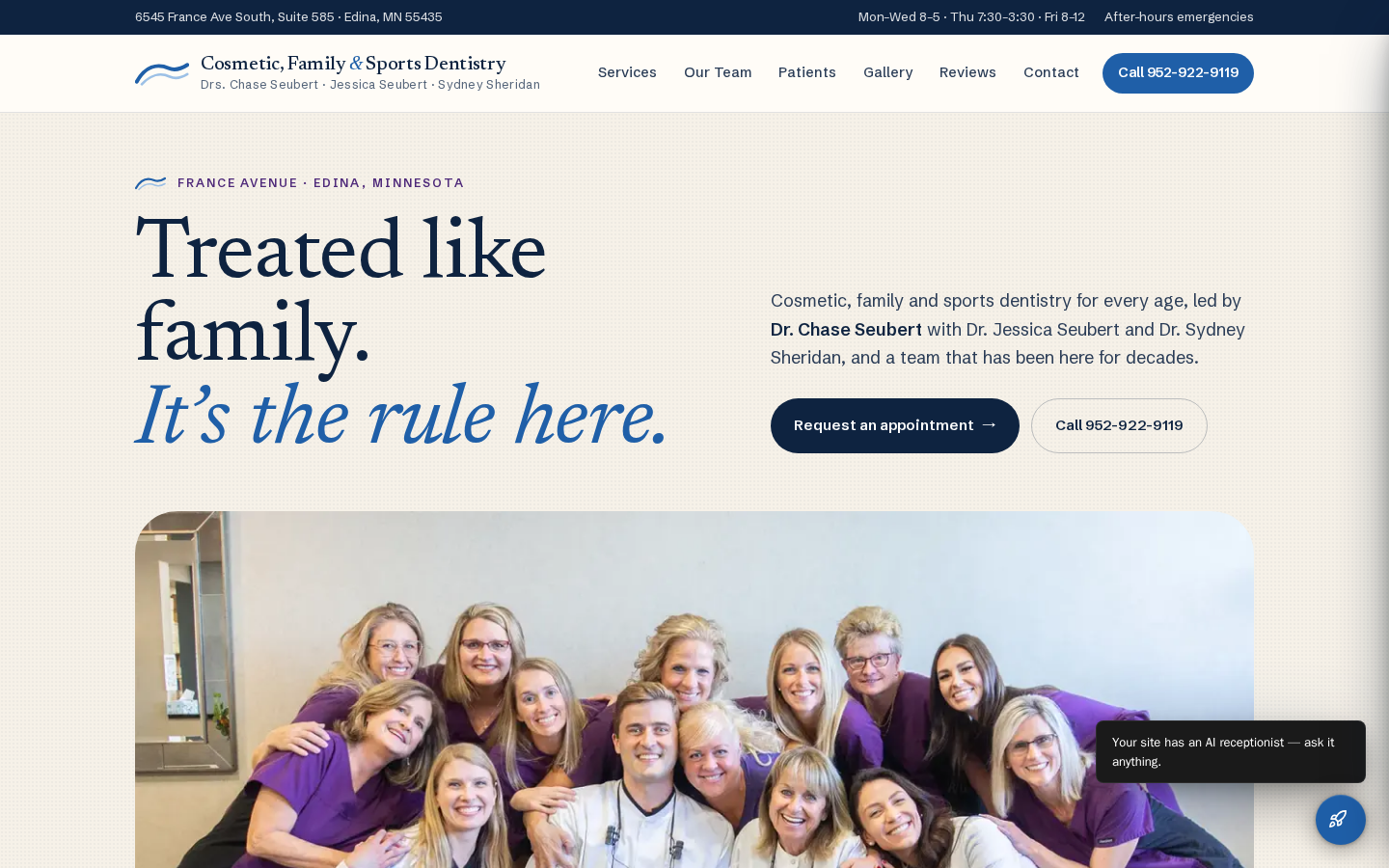 Cosmetic, Family & Sports Dentistry website preview
