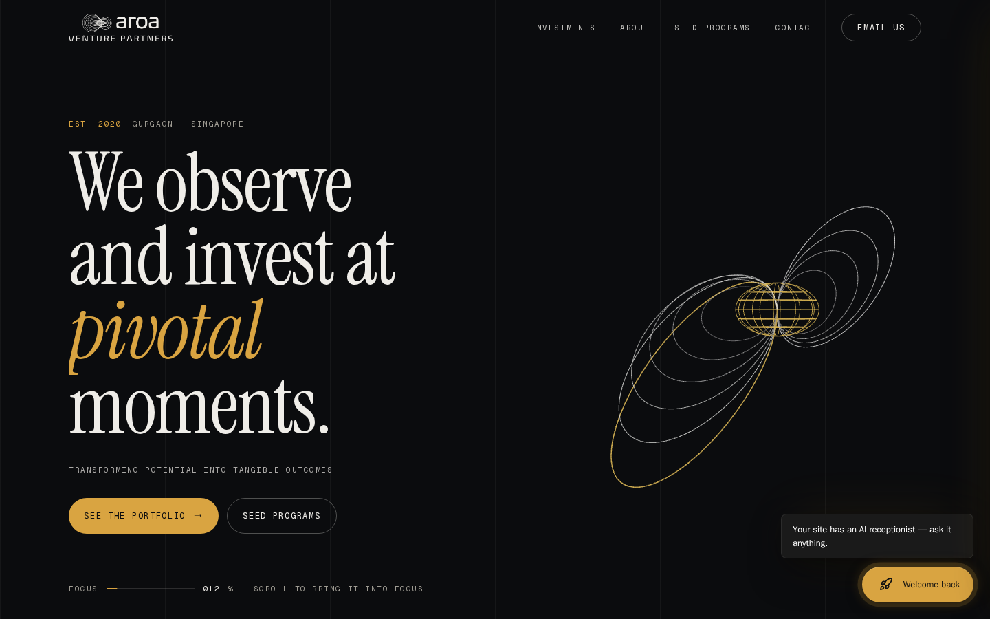 Aroa Venture Partners website preview