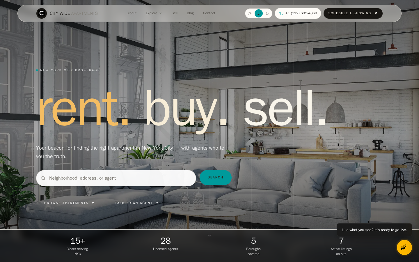 City Wide Apartments website preview