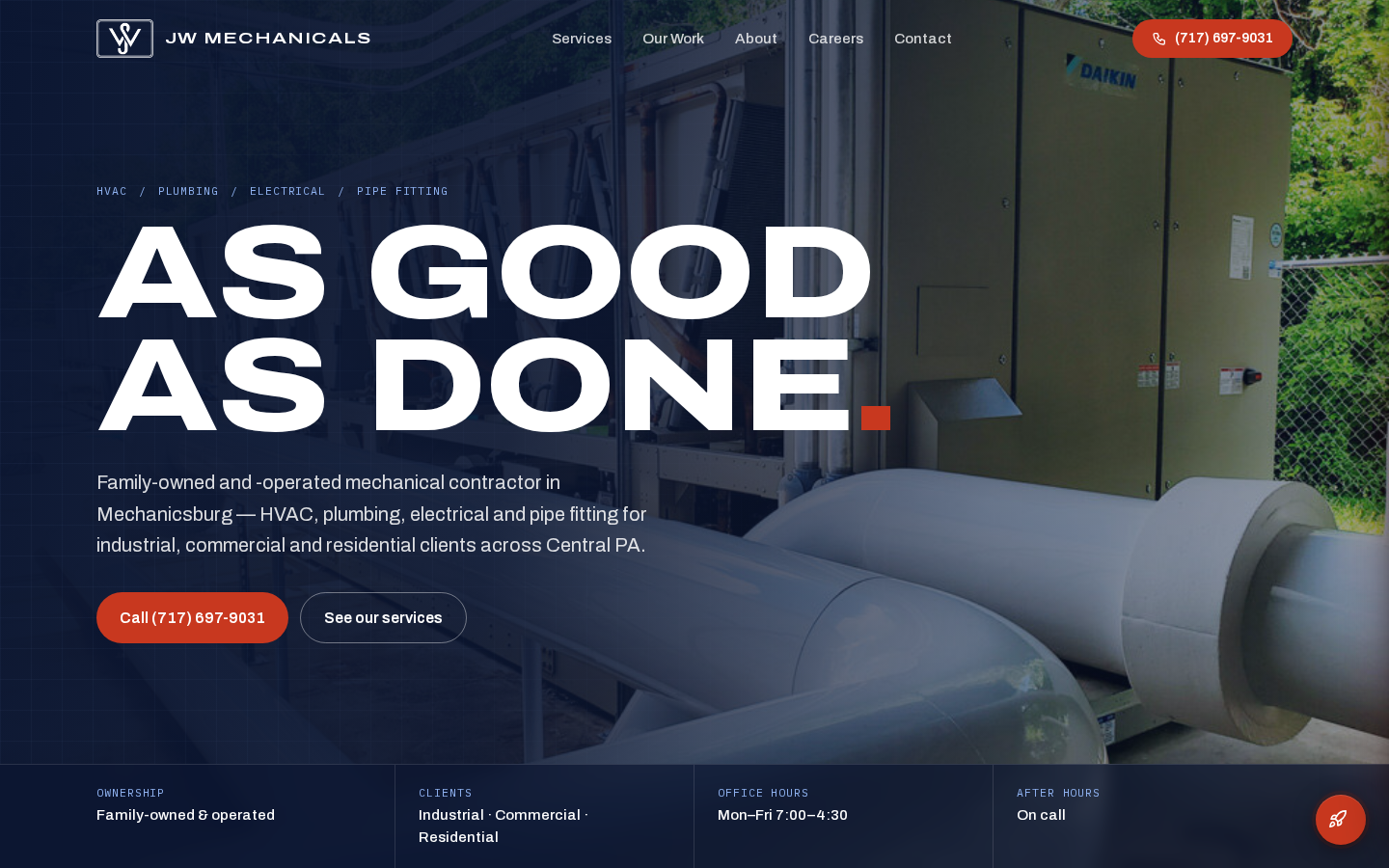 JW Mechanicals website designed and built by DeftPath