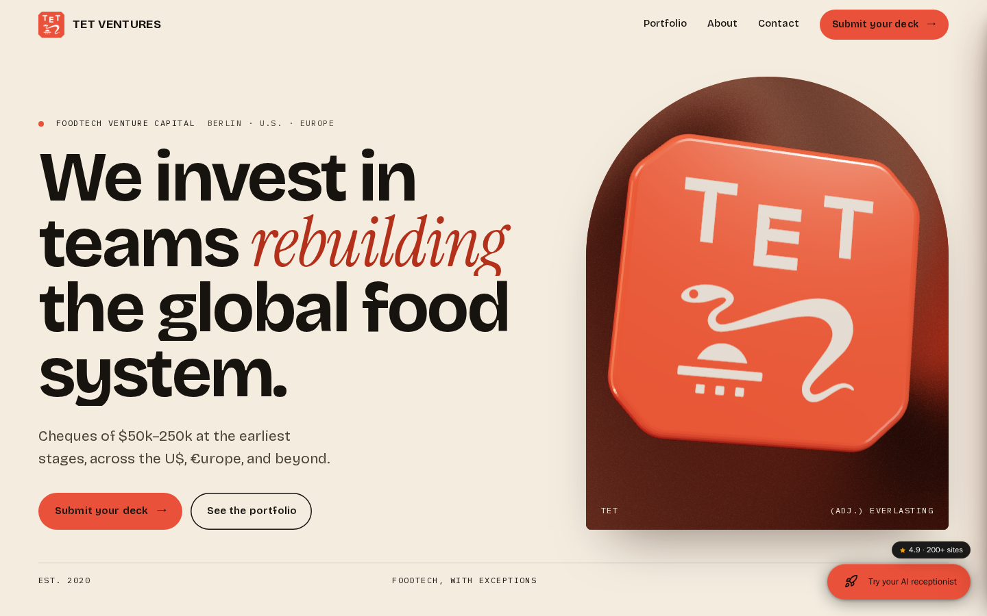 Tet Ventures website preview