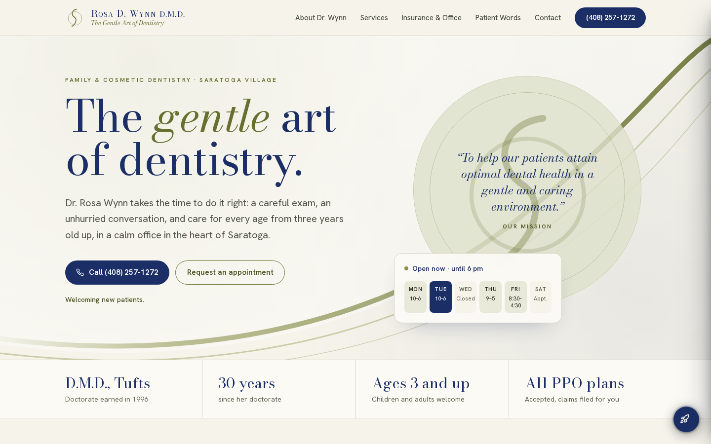 Rosa D. Wynn, DMD website designed and built by DeftPath